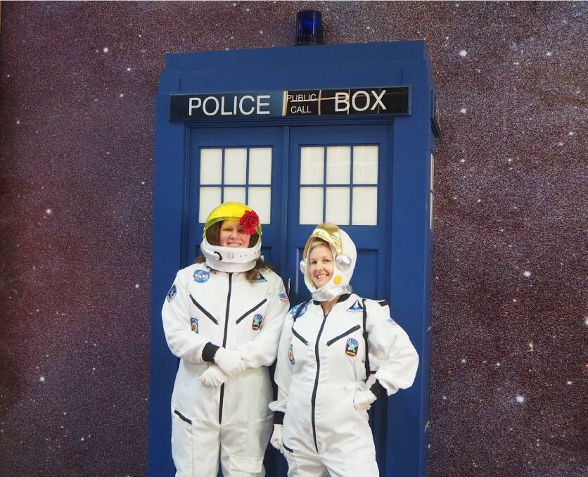 OUT OF THIS WORLD: Ashlyn McDonald and Clare Dullard at the Discovery Centre. Picture: Supplied. 