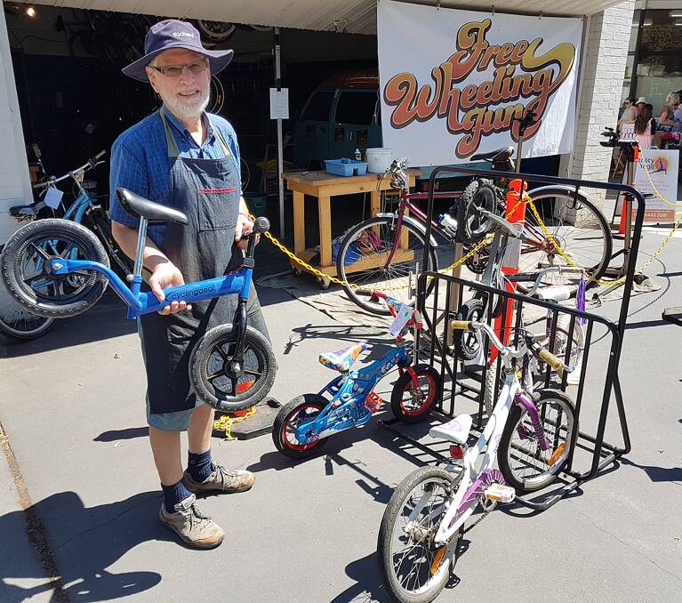 Richard Hodgson with a selection of bikes at FreeWheeling Fun.