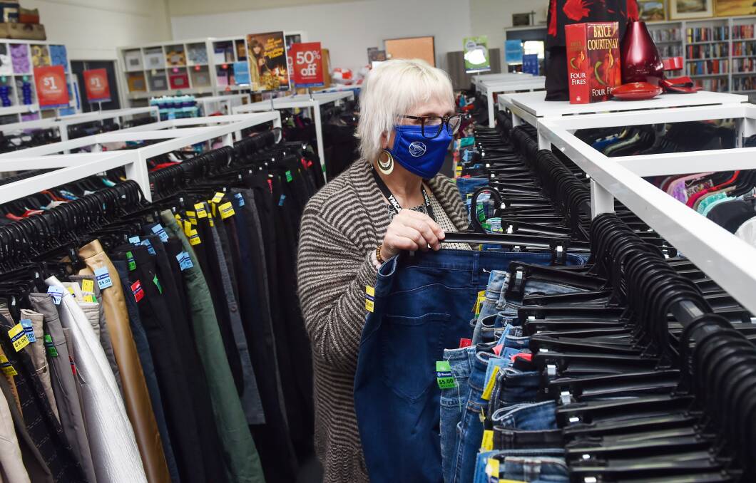 MORE PLEASE: Vinnies Bendigo store manager Helen Hunter said donations of menswear and womenswear are sought after, particularly heading into summer. Picture: DARREN HOWE
