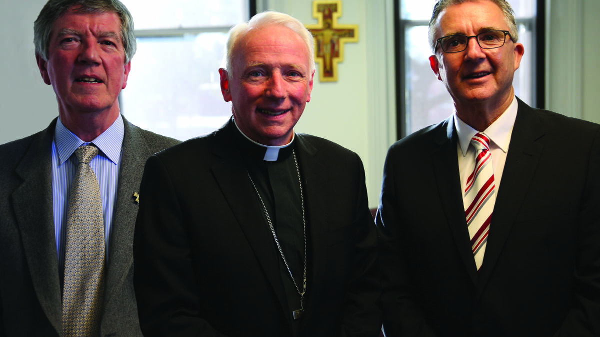 Very Rev. Dr Brian Boyle, Bishop Leslie Tomlinson and Mr Paul Desmond