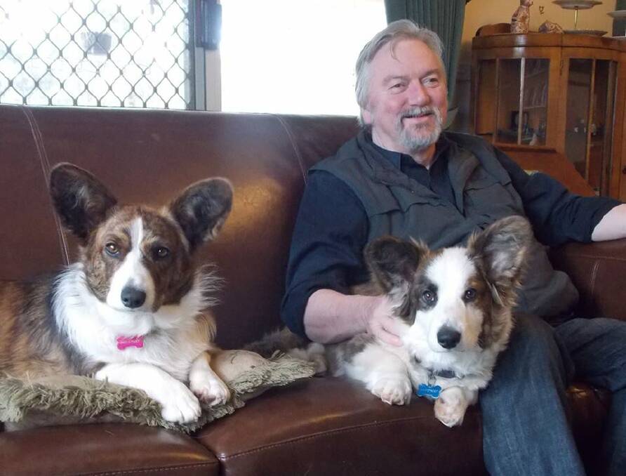 Wayne Gregson with his much-loved corgis, Max and Marlie.