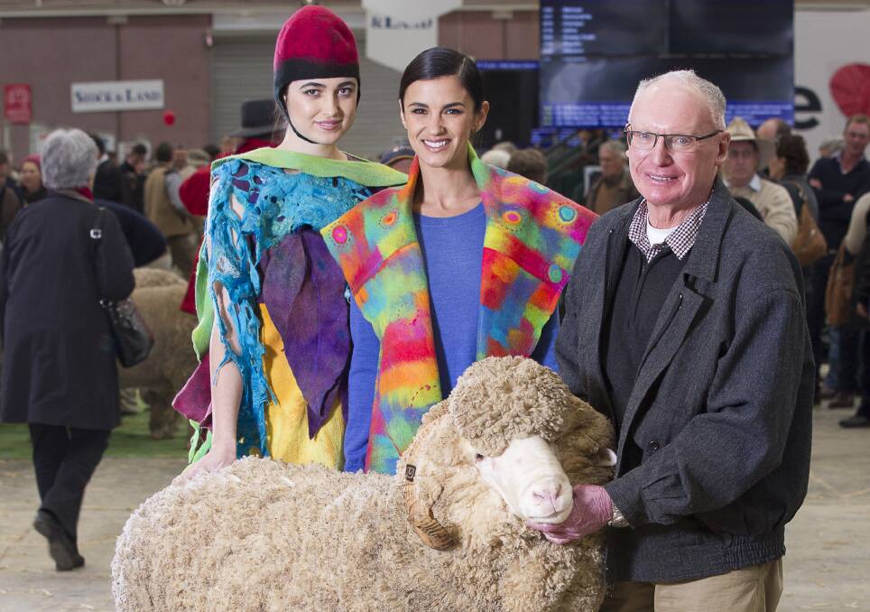 WEARABLE: Woolcraft winners pictured in the sheep arena last year at the show. Garments are judged on their ability to withstand the rigours of wear.  