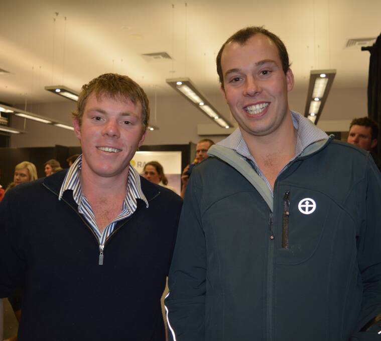 Rob Glen Wattle Bank Merinos, Guildford, and Rob Ewny, Cape Paterson, at last year's event.