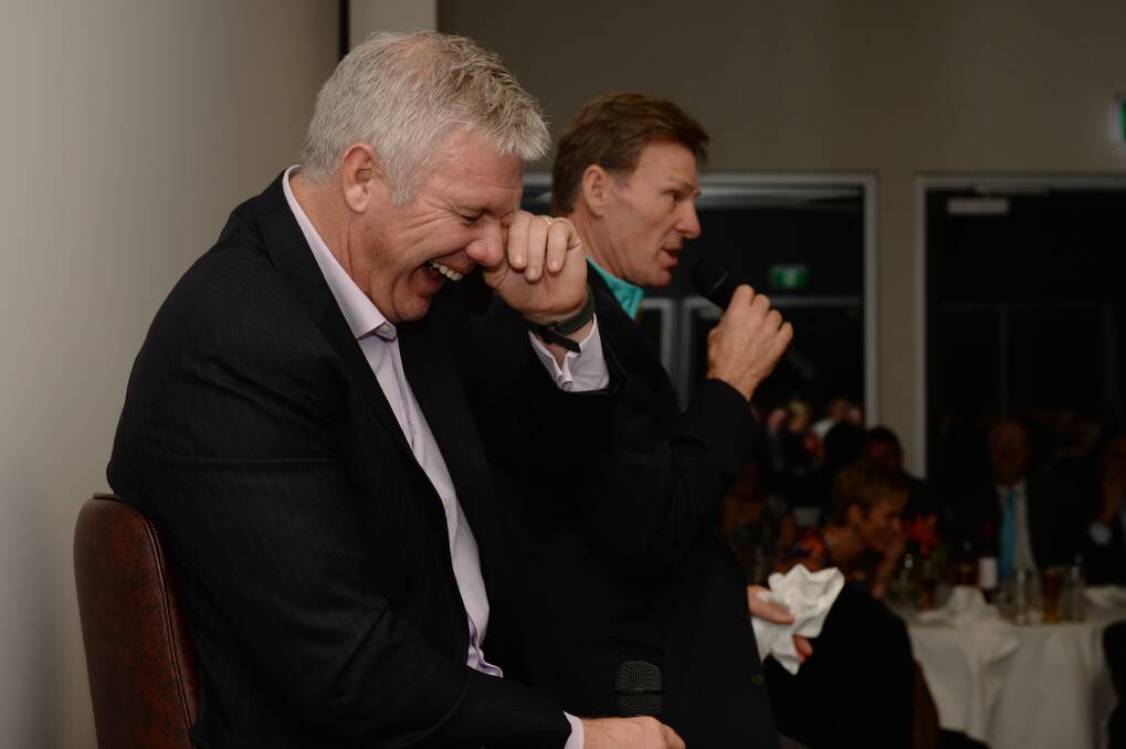 LAUGHTER: A gala ceremony was held in 2013 to open new Bungaree sporting facility building named The Danny Frawley Pavilion. Picture: Kate Healy 