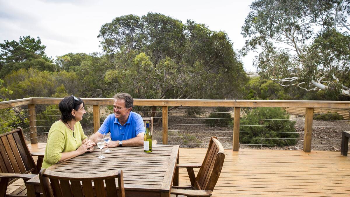 Back to nature: Vivonne Bay Lodge's deck is the place to enjoy the local Kangaroo Island wine.