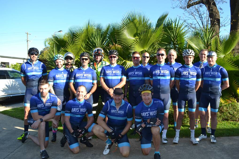 FIVE-DAY RIDE: Led by Roger Fuller, the group of 15 riders left from Albury on Tuesday to set off on a 700-kilometre ride across Victoria to raise $100,000.