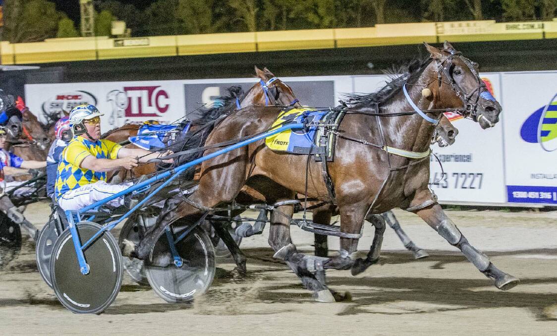RISING STAR: Wolf Stride wins the Bendigo Pacing Cup with Anthony Butt in the sulky. Picture: STUART McCORMICK