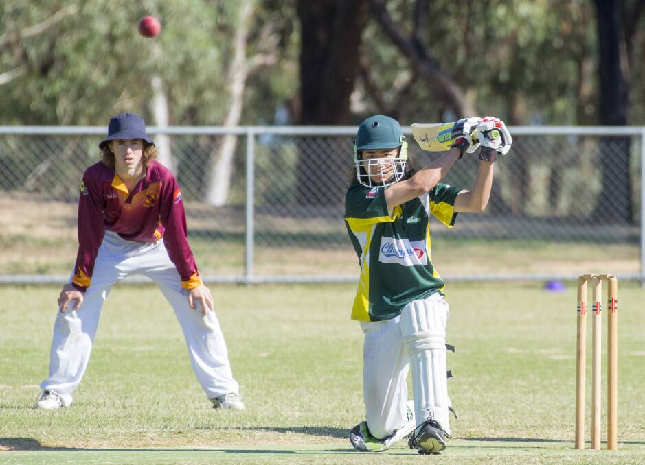 POWER HITTER: Kangaroo Flat under-16A batsman Yanwen Ross.