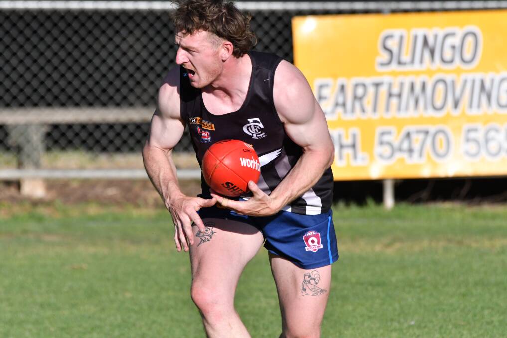 Kal Huntly was back in familiar territory at Camp Reserve for the start of Castlemaine pre-season training. Pictures by Adam Bourke