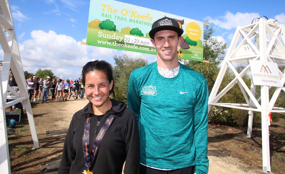 Marathon winners Sarah Jalin and Julian Spence. Picture: GLENN DANIELS