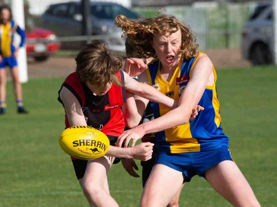 Action from the White Hills versus Golden Square under-16 grading game. Picture: PETER WEAVING