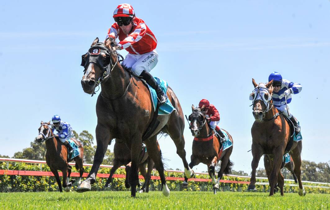 SPEEDY: Frostin' sprints clear of his rivals to win the opening event at the Bendigo Jockey Club on Tuesday. Picture: RACING PHOTOS
