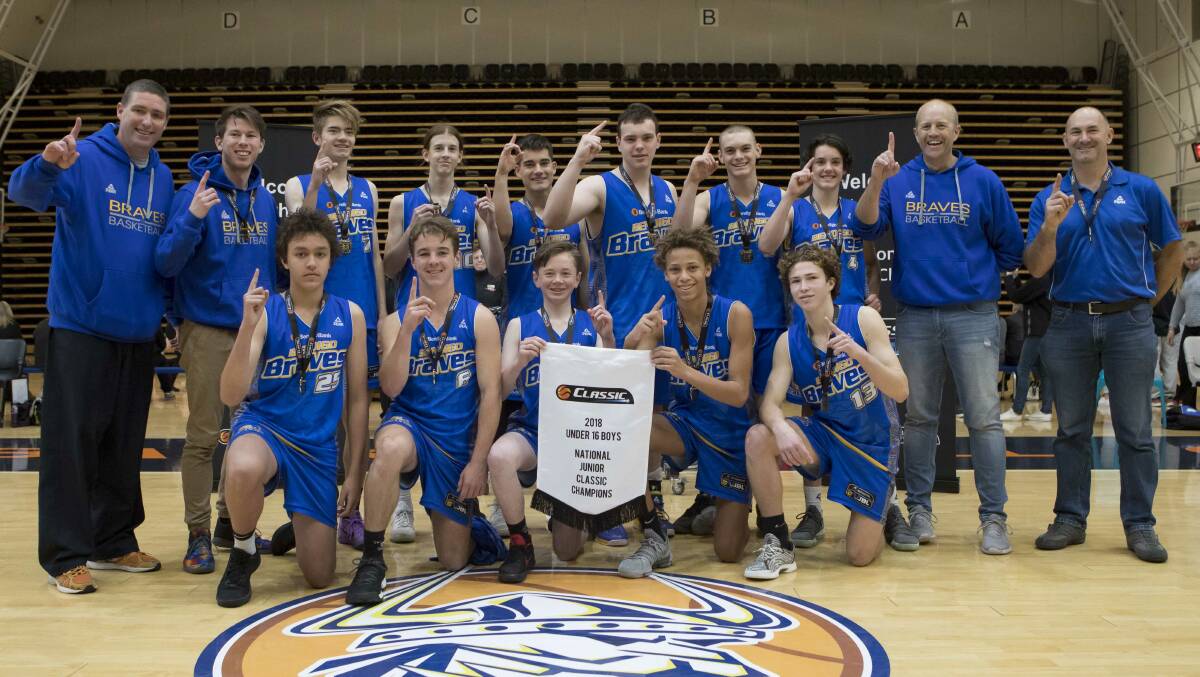 The Bendigo Braves under-16 squad after winning the National Junior Classic.  Picture: BASKETBALL VICTORIA