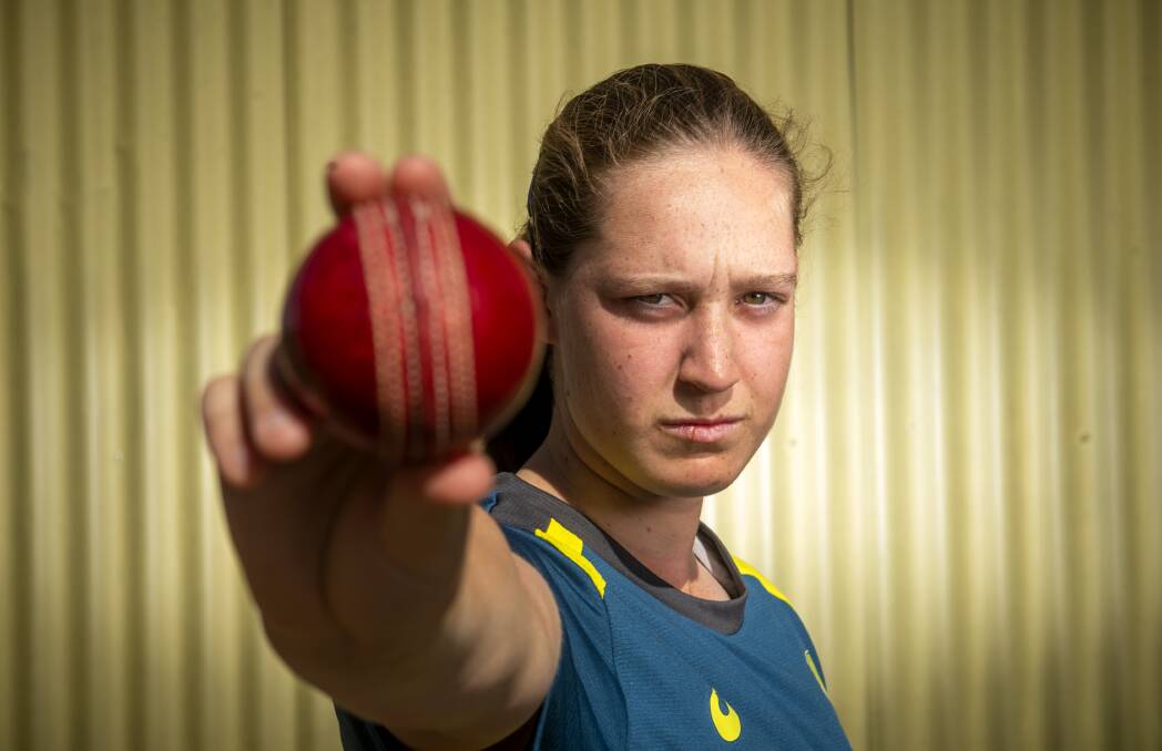 CRICKET FANATIC: Kangaroo Flat's Jasmine Nevins showed plenty with the ball in Canberra last weekend. Picture: DARREN HOWE
