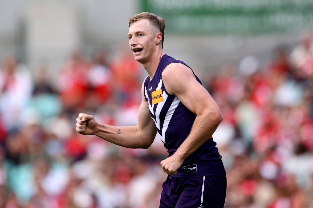 Josh Treacy impressed in his third season with the Fremantle Dockers. Picture by Getty Images