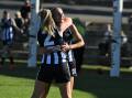GREAT GOAL: CVFLW's Lily Den Houting is embraced by team-mate Meg Ginnivan after she kicked a brilliant goal in Sunday's inter-league clash at the QEO. Pictures: ADAM BOURKE