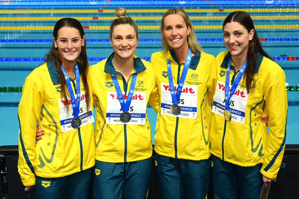 The Australian women's 4 x 100m medley team. Picture by Getty Images