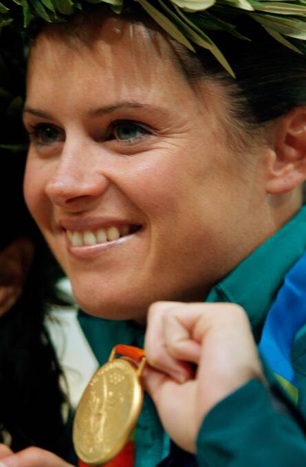 Chantelle Newbery after winning Olympic gold in Athens in 2004.