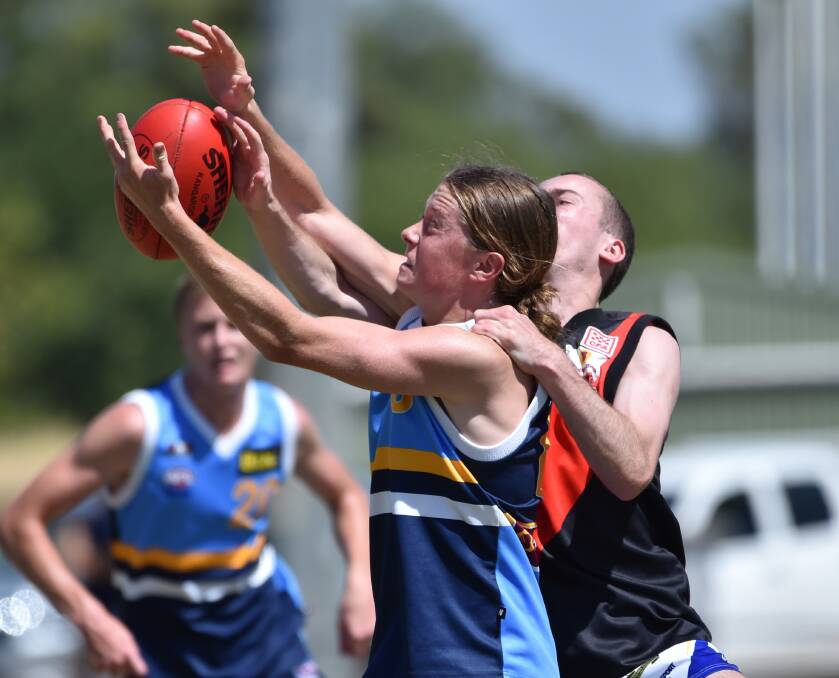 Action from the Bendigo Pioneers' trial games on Sunday. Picture: GLENN DANIELS