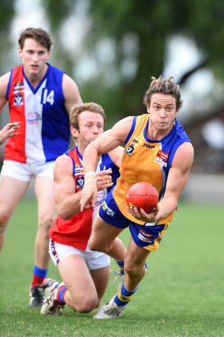 Jack Geary in action for the BFNL against Gippsland in 2014.
