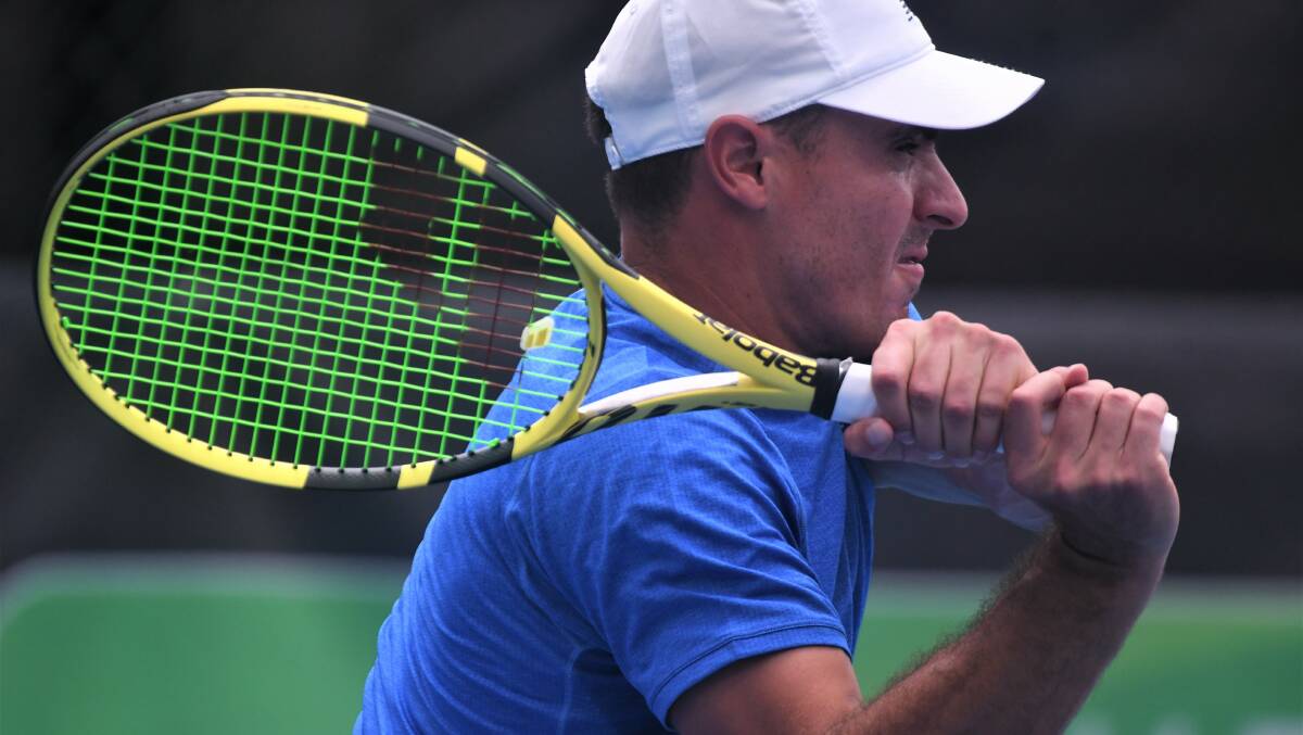 MISSED OPPORTUNITY: Bendigo International winner Ernesto Escobedo went down on day one of the Australian Open on Monday. Picture: ADAM BOURKE