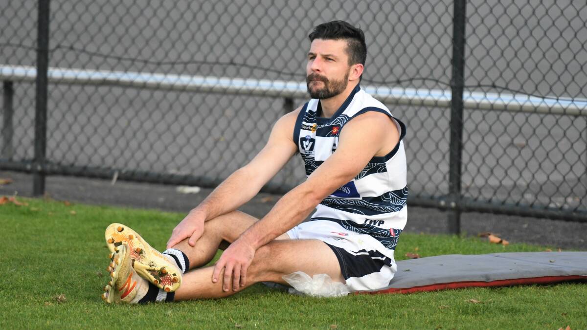 UNLUCKY: Kal Geary ices up his injured hamstring at the QEO on Saturday. Picture: ADAM BOURKE