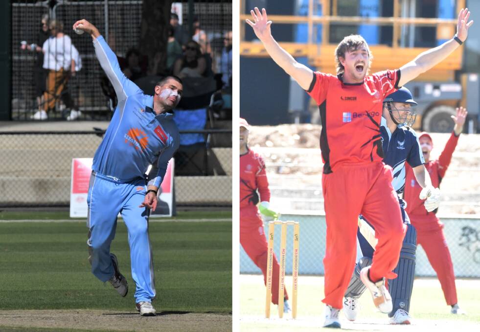 TIED AT THE TOP: Strathdale's Cam Taylor and Bendigo United's Clayton Holmes were joint winners of the BDCA Cricketer of the Year award.