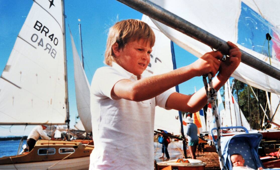 Glenn Ashby in his junior sailing days at Lake Eppalock.