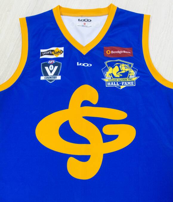 The Hall of Fame jumper that Golden Square players will wear against Eaglehawk on Saturday.