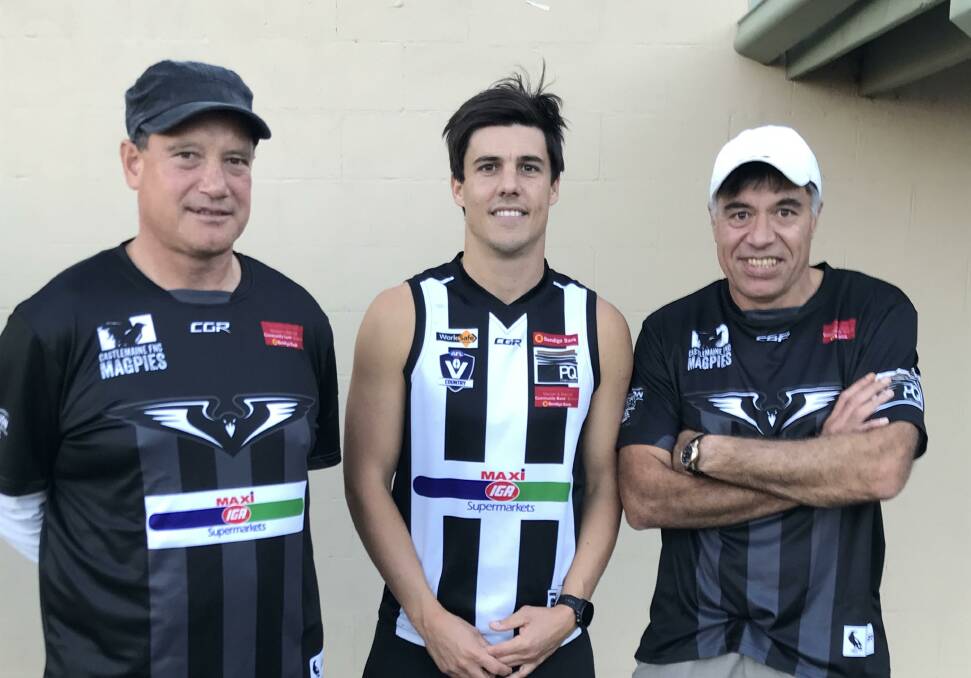 Star recruit Angus Monfries with co-coaches SHawn Filo and Derrick Filo.