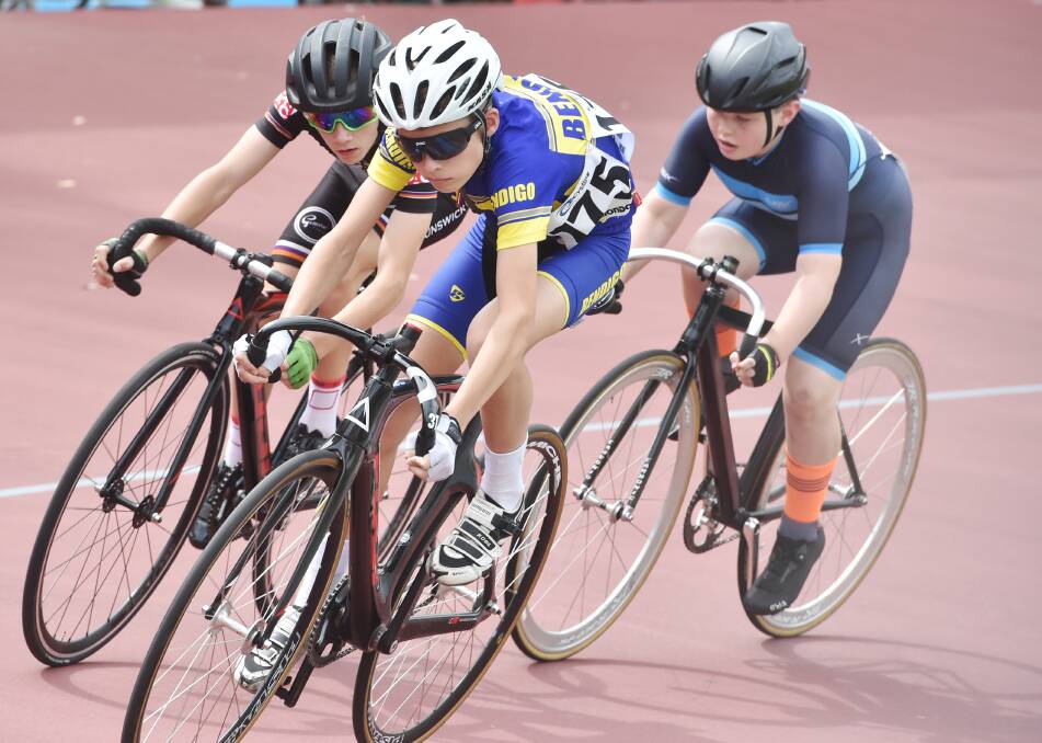 SPEED DEMONS: Action from last year's junior racing at the Bendigo and District Cycling Club Christmas Carnival.