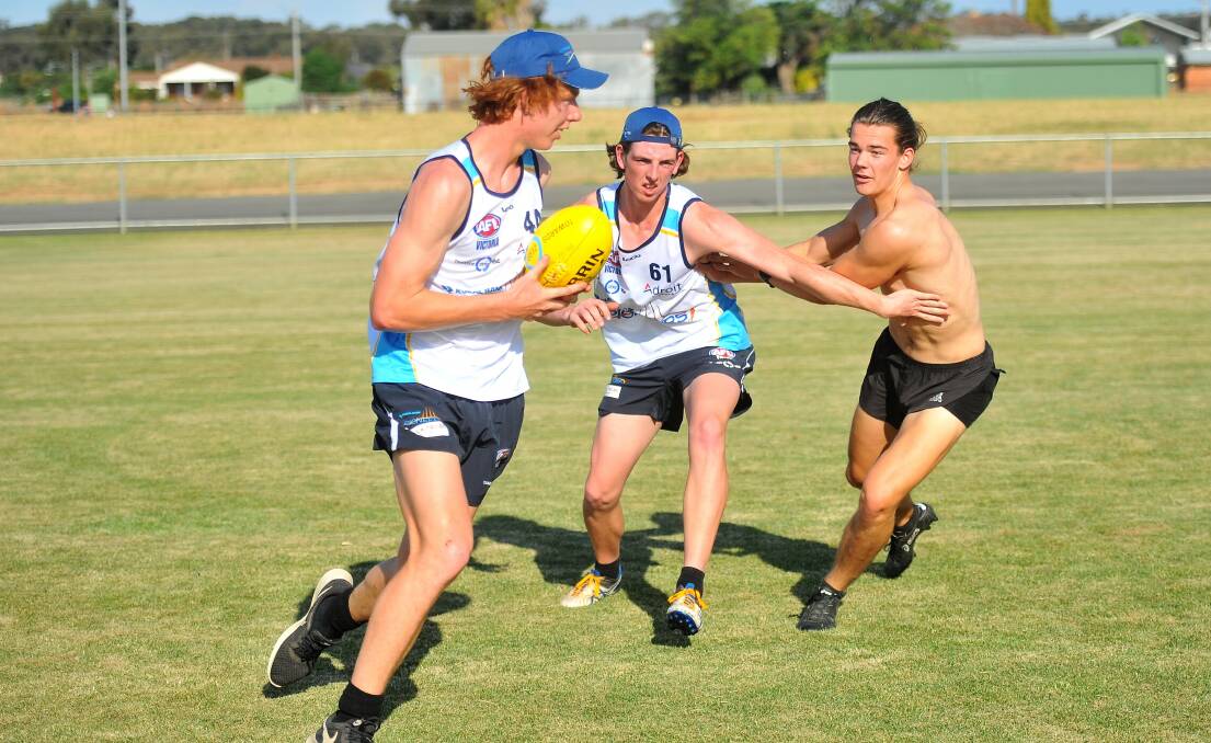 Action from the Bendigo Pioneers' first night of pre-season training. Picture: ADAM BOURKE