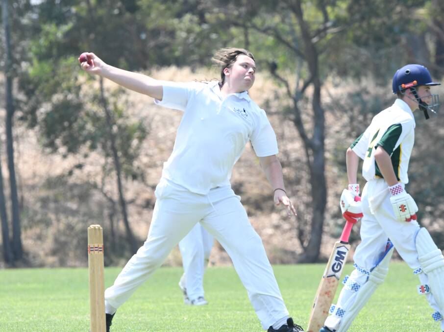 Upper Loddon bowler Heath Lock took two wickets on Tuesday. Picture: NONI HYETT