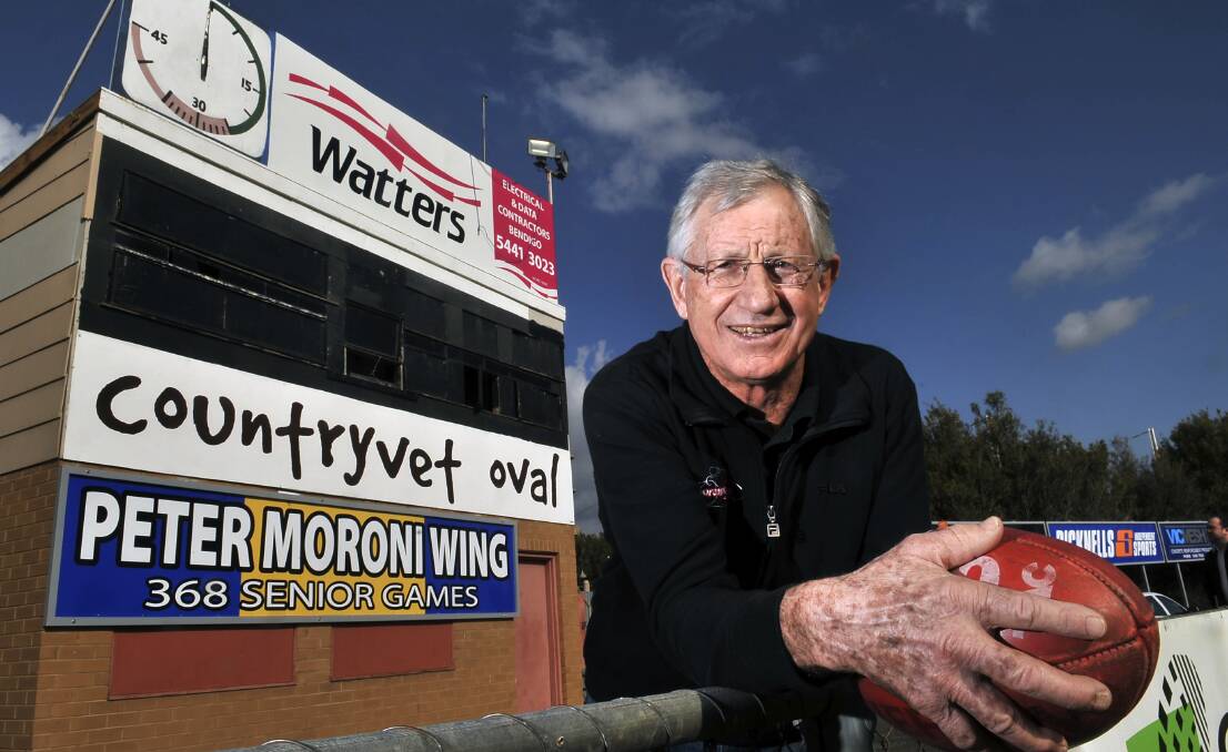 HONOUR: Peter Moroni after the club named the outer side of the ground the Peter Moroni Wing in 2009.