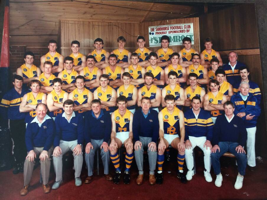 FOND MEMORIES: The 1990 Bendigo Football League inter-league squad that qualified for the division one grand final against Latrobe Valley. Picture: CONTRIBUTED