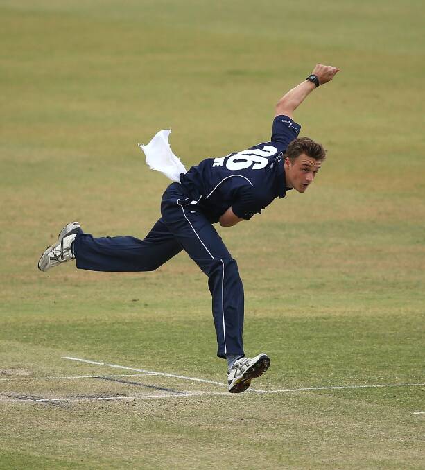 X-FACTOR: Xavier Crone bowling on debut for Victoria against Western Australia earlier this summer. Picture: GETTY IMAGES