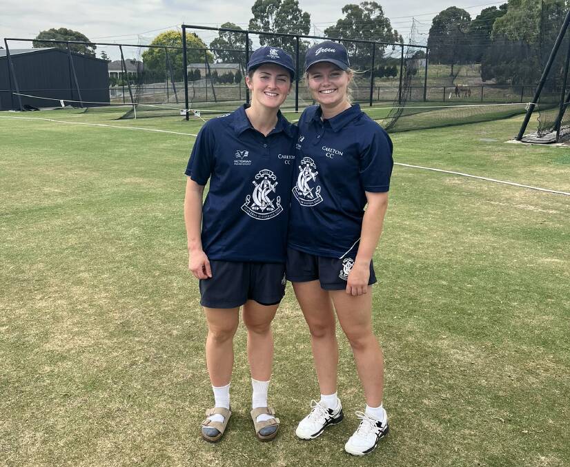 Carlton opening batters Sophie Reid and Cailin Green. Picture: CARLTON CRICKET CLUB