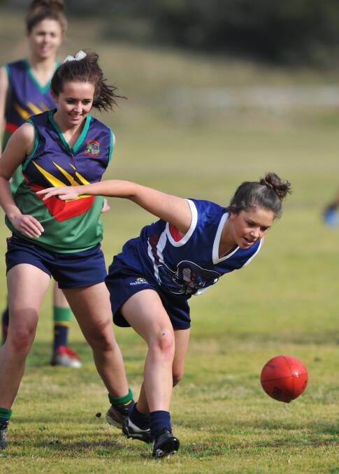 Grace Campbell playing for Weeroona College in 2011.