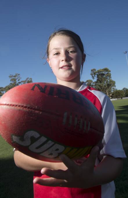 Lila Keck in 2017. Playing footy has always been a big part of her life. Picture by Darren Howe