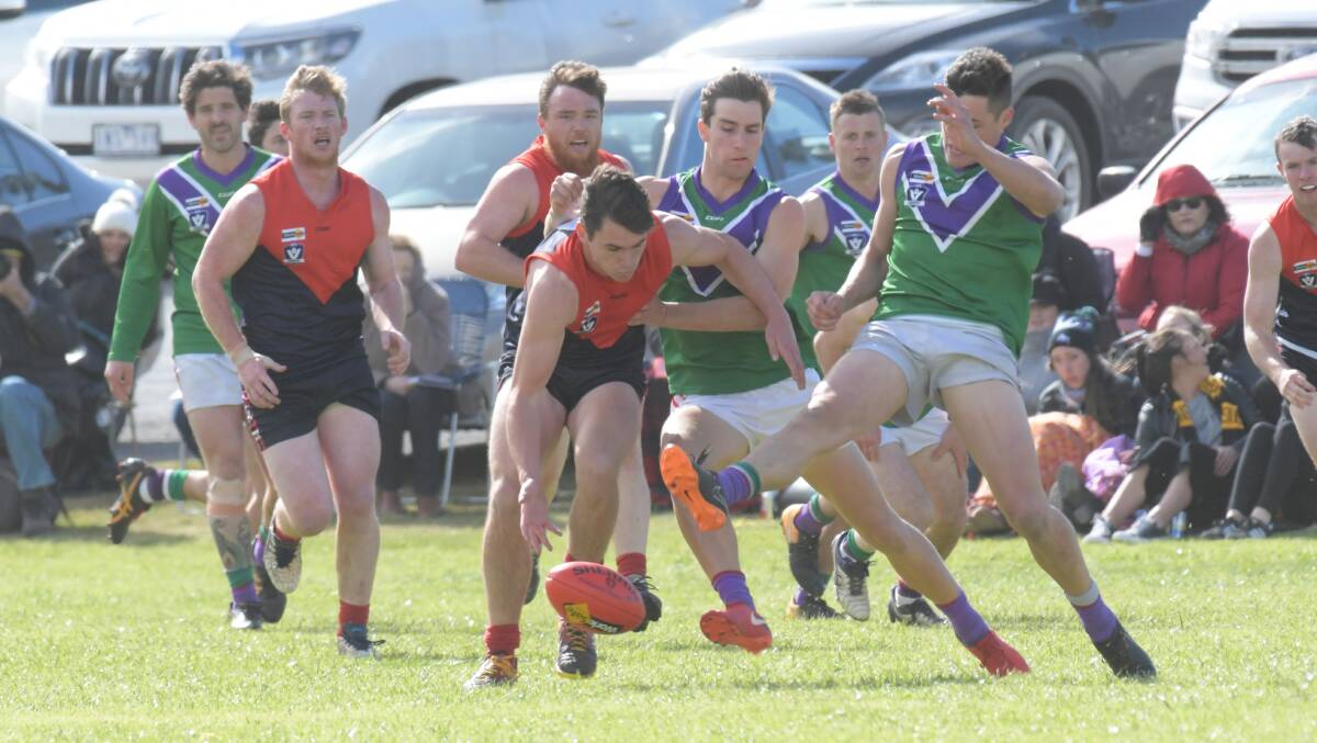 Action from last year's grand final between Wycheproof-Narraport and Birchip-Watchem.
