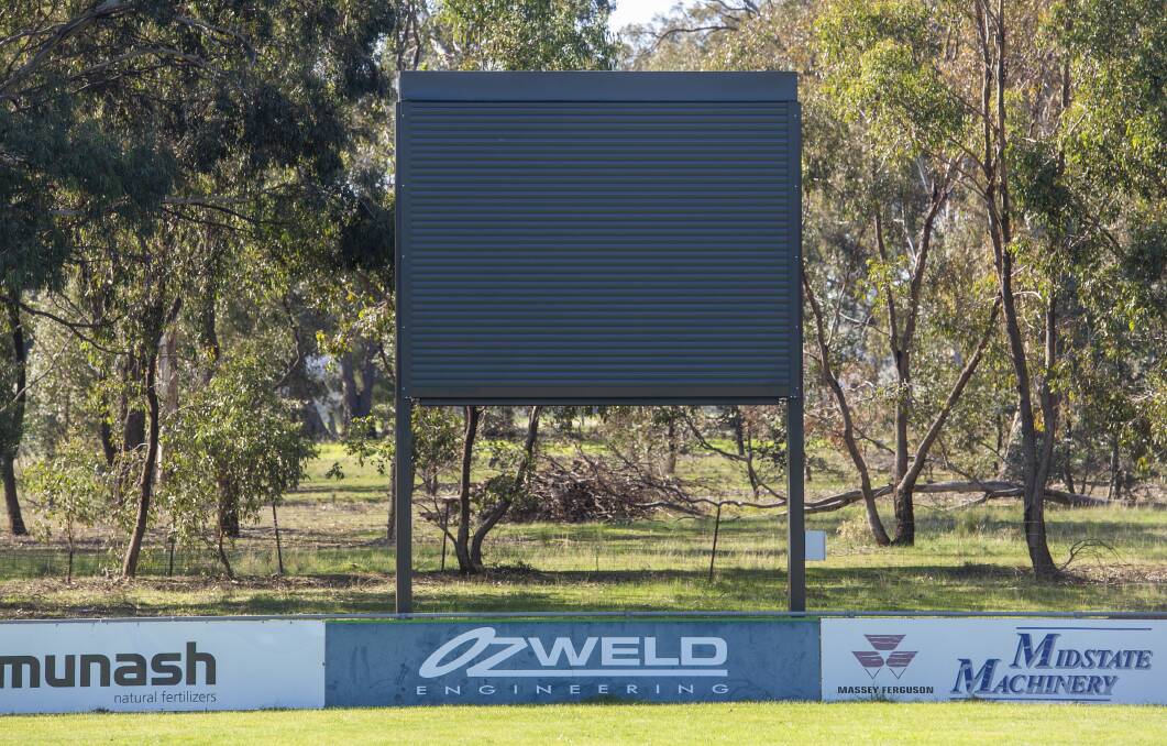 The new electronic scoreboard at Toolleen. Picture: DARREN HOWE