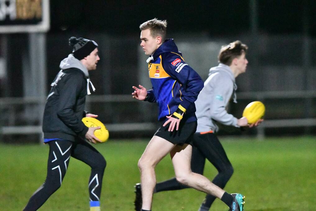 BACK ON DECK: Jake Thrum works hard at Golden Square training this week. Pictures: NONI HYETT