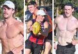 Sean O'Farrell, Sam Conforti and Connor Sexton hard at work during Sandhurst's opening pre-season training sessions at Ewing Park. Pictures by Adam Bourke