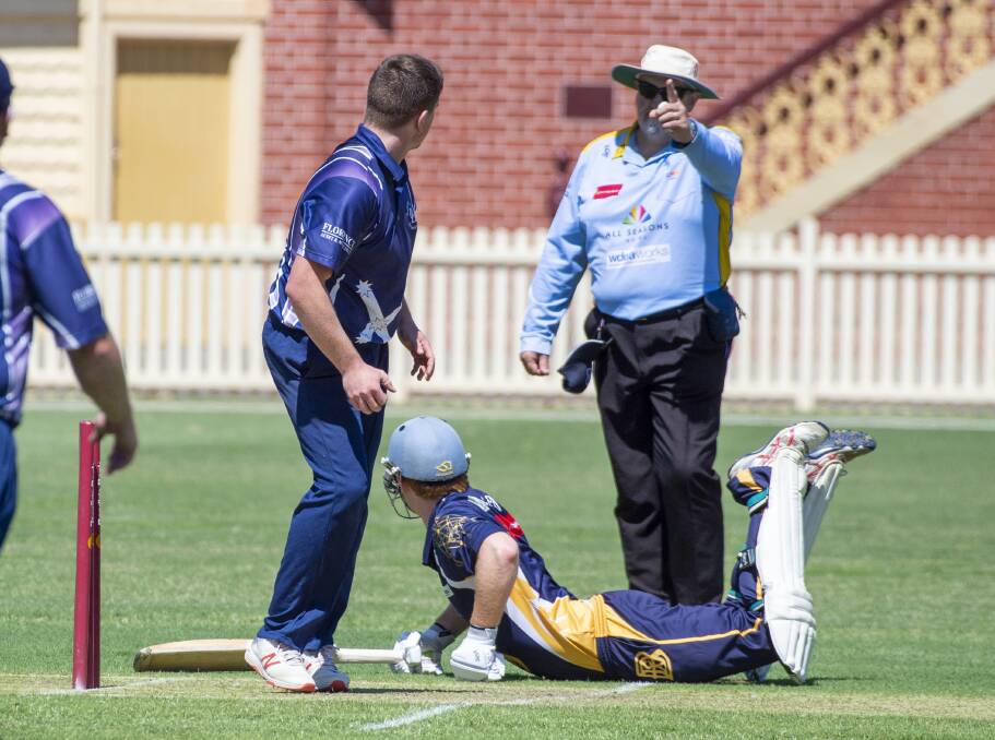 CAUGHT SHORT: BDCA's Daniel Clohesy was one of two run out victims in Sunday's loss to Ballarat. Pictures: DARREN HOWE