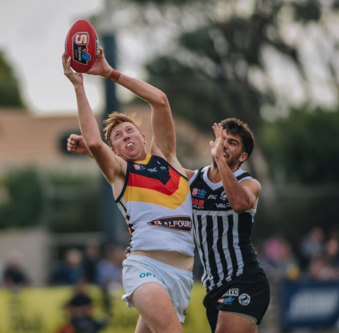 Kieran STrachan takes a strong mark for the Crows in the SANFL. Picture: Adelaide Crows