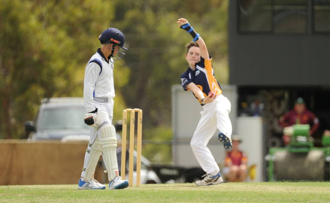 GOING PLACES: Bendigo under-13A leg-spinner Eamon Austin bowled impressively on Monday without getting a wicket. Pictures: ADAM BOURKE