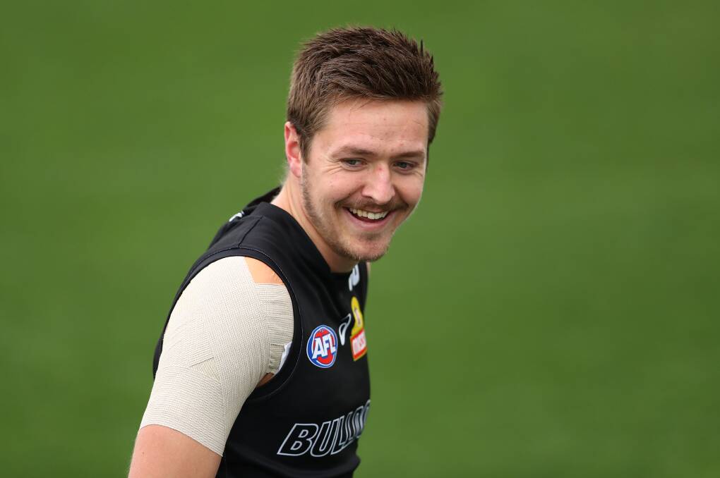 Fergus Greene at Western Bulldogs training earlier this year. Picture: GETTY IMAGES