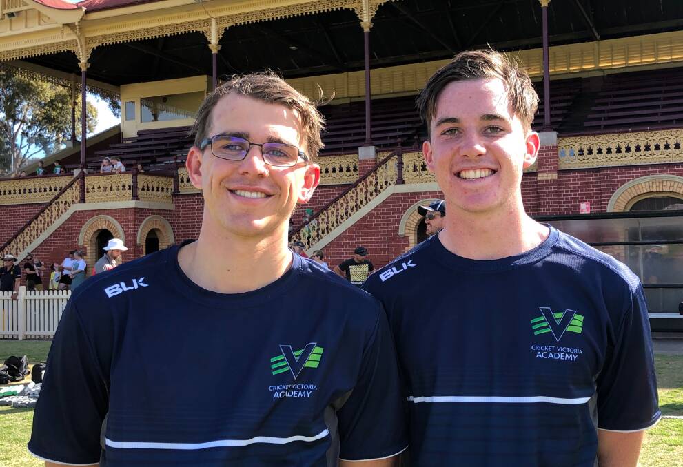 Victoria Country under-19 team-mates Todd Murphy and Nick Gladman. Picture: CONTRIBUTED
