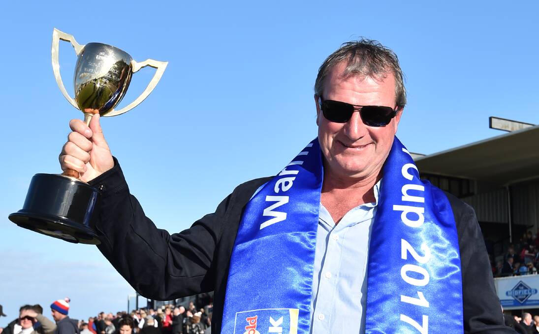 RECORD BREAKER: Champion trainer Darren Weir after he won his fourth-straight Warrnambool Cup with High Church. Picture: GETTY IMAGES