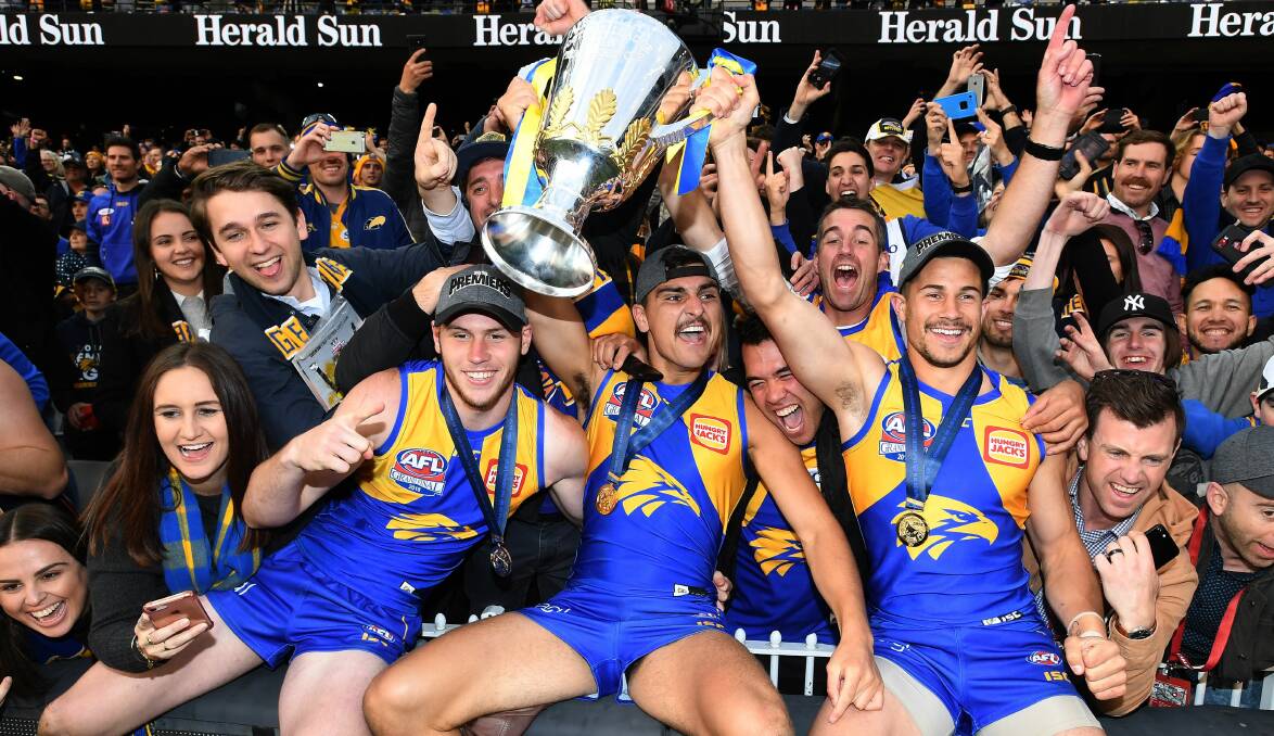 Tom Cole gets involved with the West Coast Eagles fans.